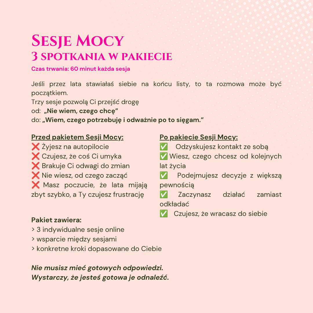Sesje Mocy. Pakiet 3 Sesji